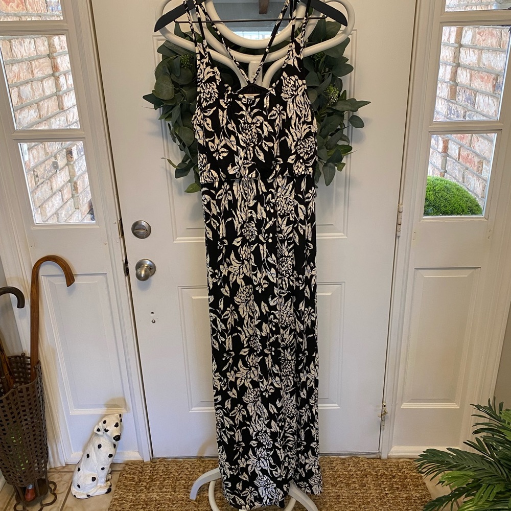 Loft Floral Faux Wrap Maxi Sundress S